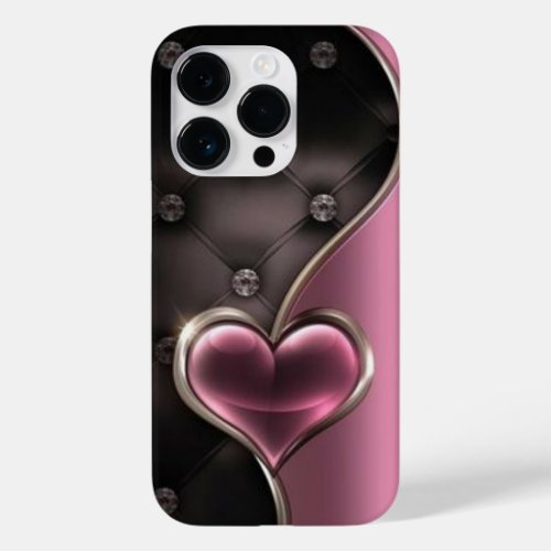 Unique accessories Royal pink heart  Case_Mate iPhone 14 Pro Case