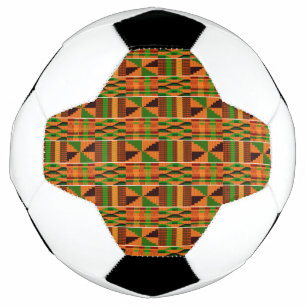 Unique African Orange Classic Kente Soccer Ball