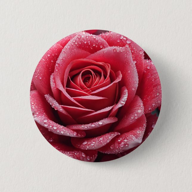 Unique AI-Generated Rose Design Button (Front)