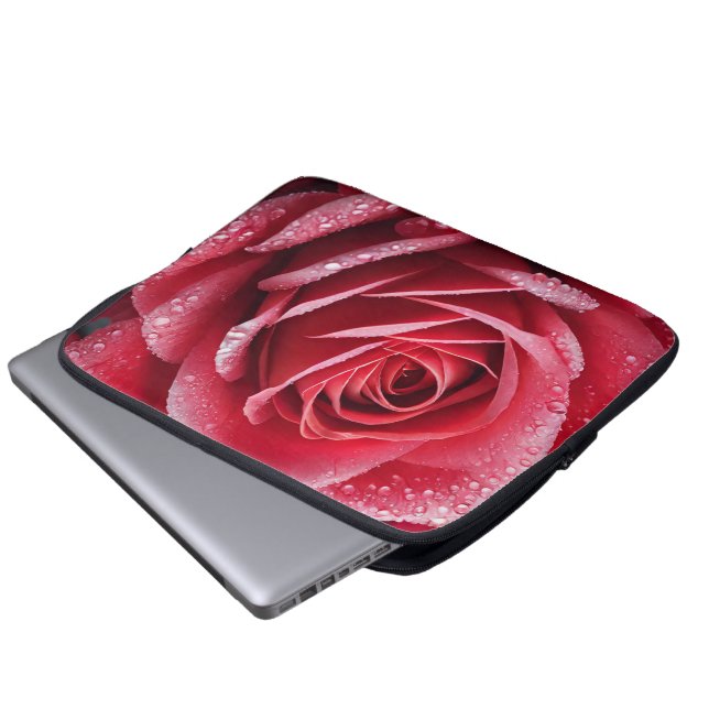 Unique AI-Generated Rose Design Laptop Sleeve (Front Bottom)