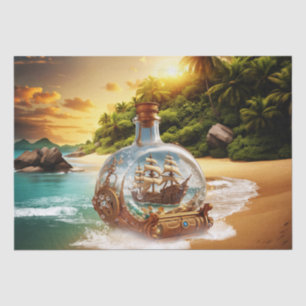 Unique and amazing bottle with ship tissue paper