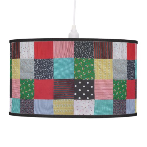 unique and colorful vintage patchwork hanging lamp