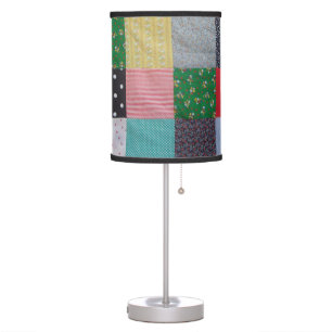 unique and colorful vintage patchwork table lamp
