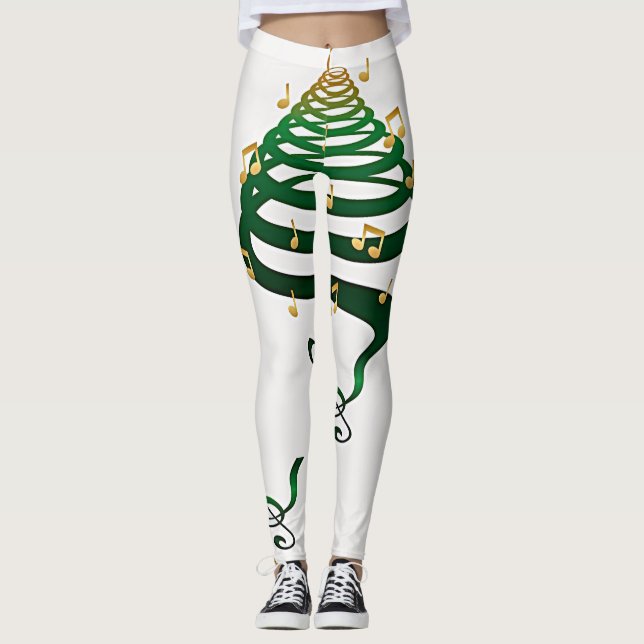 UNIQUE AND COOL *VERY MOD CHRISTMAS TREES* LEGGINGS (Front)