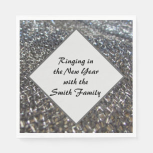 Unique and Elegant Black White Family New Year Eve Napkins