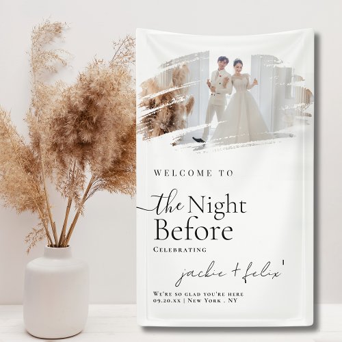 Unique And Elegant Dinner Rehearsal Welcome Banner