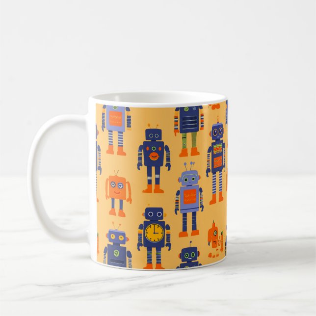 unique and fun robot. coffee mug (Left)