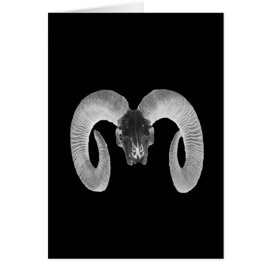 unique and handmade goat skull cards (Front)
