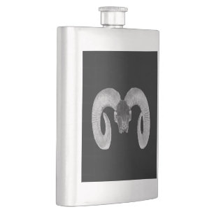 unique and handmade goat skull hip flask