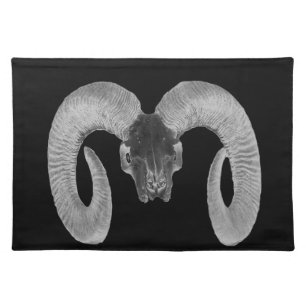 unique and handmade goat skull placemat
