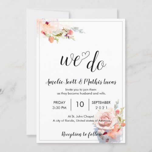 Unique and minimalist wedding Invitations