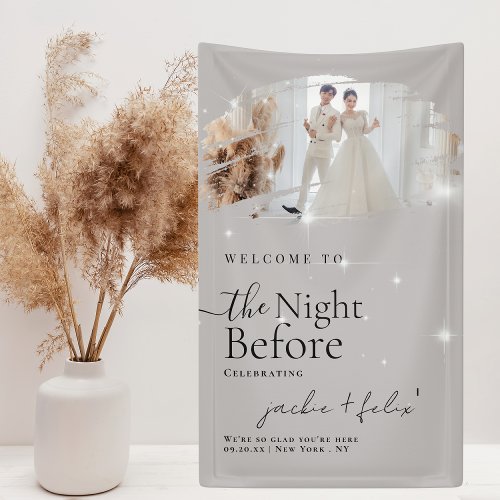 Unique And Modern Dinner Rehearsal Welcome Banner