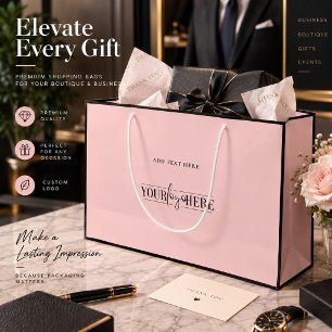Unique and modern logo boutique pink shopping bag