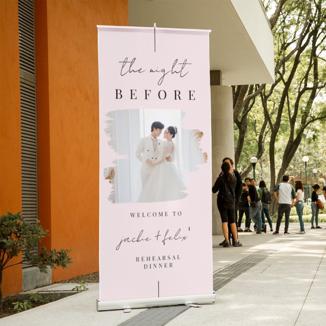 Unique And Modern Rehearsal Dinner Welcome Custom Retractable Banner (Creator Uploaded)
