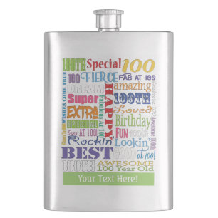 Unique And Special 100th Birthday Party Gifts Flask