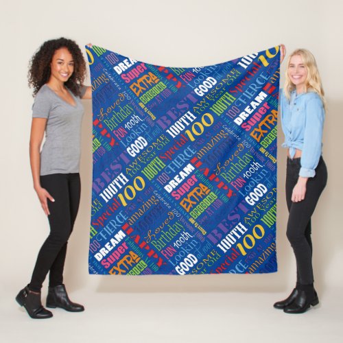 Unique And Special 100th Birthday Party Gifts Fleece Blanket