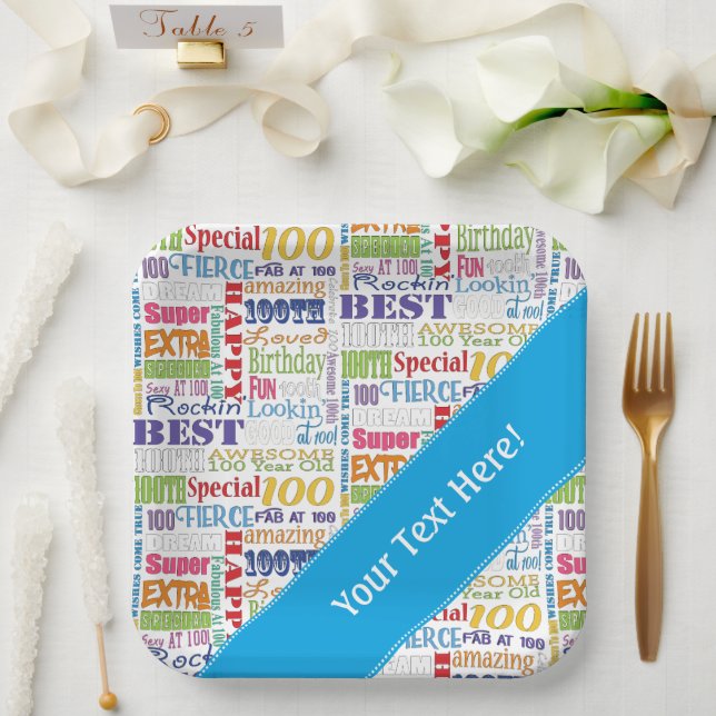 Unique And Special 100th Birthday Party Gifts Paper Plates (Wedding)