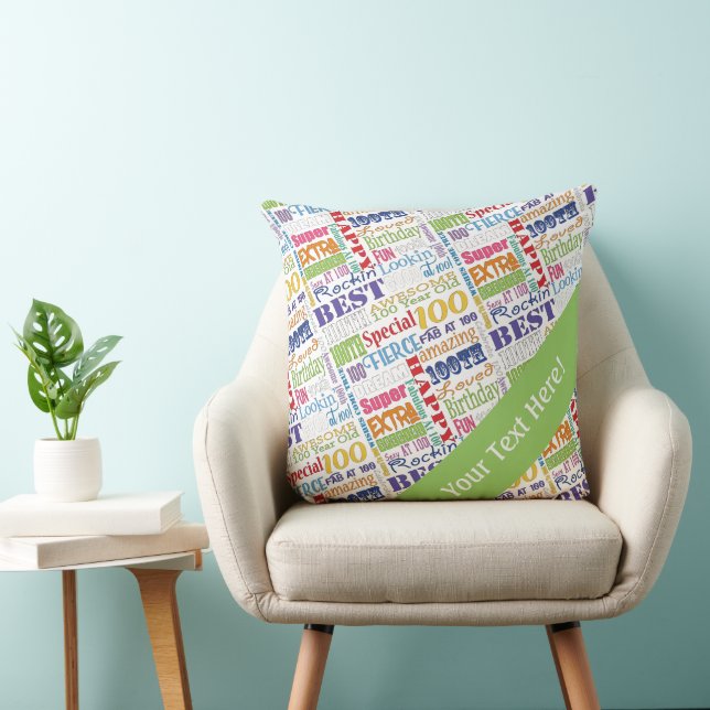 Unique And Special 100th Birthday Party Gifts Throw Pillow (Chair)