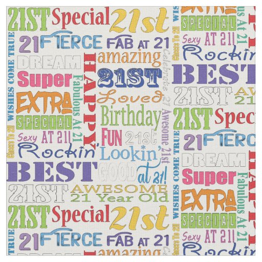 Unique And Special 21st Birthday Party Gifts Fabric