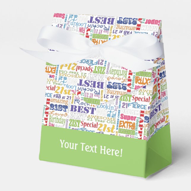 Unique And Special 21st Birthday Party Gifts Favor Boxes (Front Side)