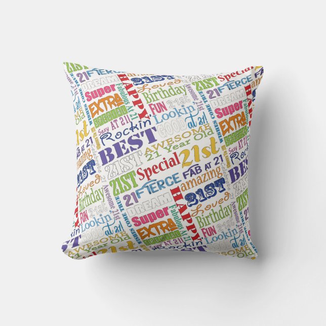 Unique And Special 21st Birthday Party Gifts Throw Pillow (Front)