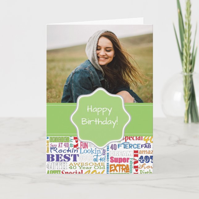 Unique And Special 40th Birthday Party Gifts Card (Front)