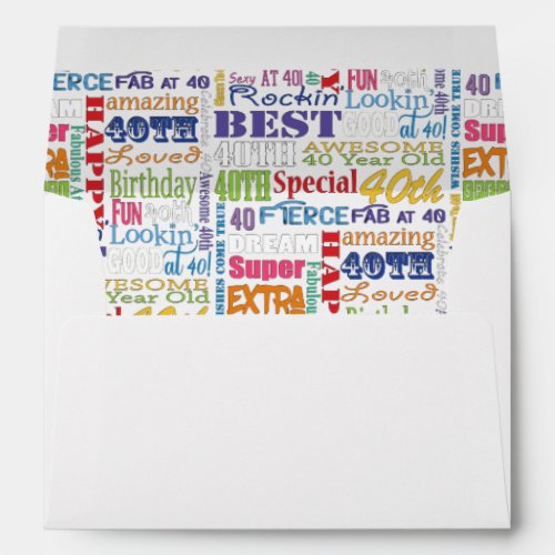 Unique And Special 40th Birthday Party Gifts Envelope