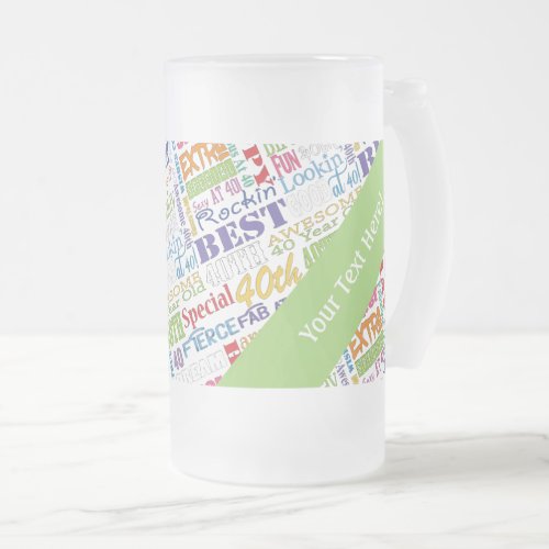 Unique And Special 40th Birthday Party Gifts Frosted Glass Beer Mug