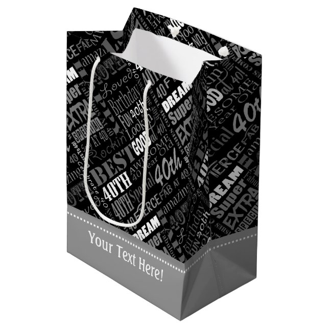 Unique And Special 40th Birthday Party Gifts Medium Gift Bag (Front Angled)