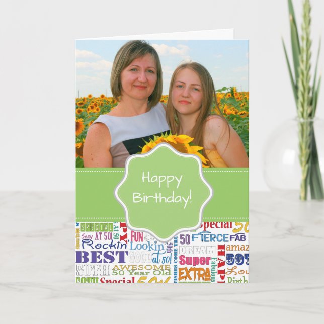 Unique And Special 50th Birthday Party Gifts Card (Front)