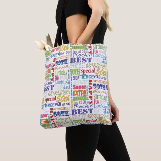 Unique And Special 50th Birthday Party Gifts Tote Bag (Close Up)