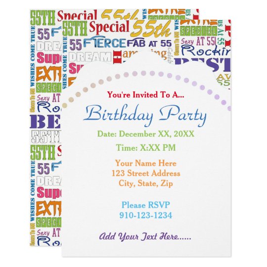 Unique And Special 55th Birthday Party Gifts Invitation | Zazzle.com