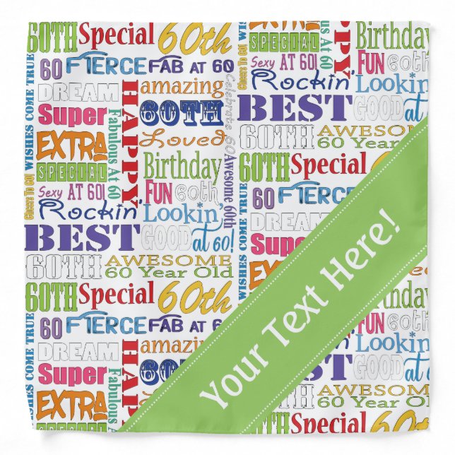 Unique And Special 60th Birthday Party Gifts Bandana (Front)