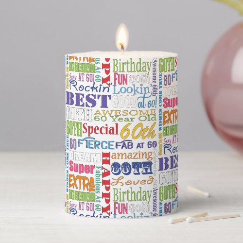 Unique And Special 60th Birthday Party Gifts Pillar Candle