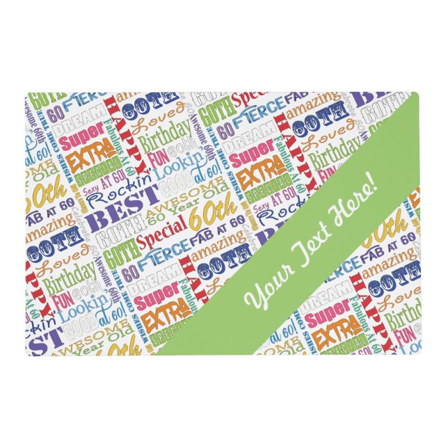 Unique And Special 60th Birthday Party Gifts Placemat (Front)