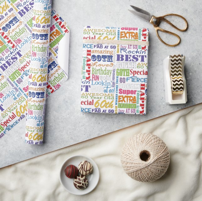 Unique And Special 60th Birthday Party Gifts Wrapping Paper (Crafts)