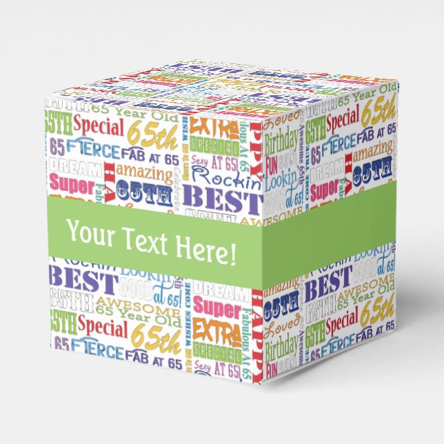 Unique And Special 65th Birthday Party Gifts Favor Boxes (Front Side)