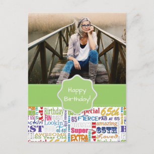 Unique And Special 65th Birthday Party Gifts Invitation Postcard