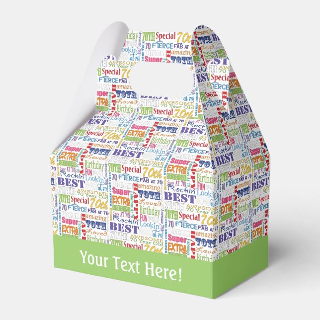 Unique And Special 70th Birthday Party Gifts Favor Boxes (Front Side)