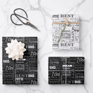 Unique And Special 70th Birthday Party Gifts Wrapping Paper Sheets