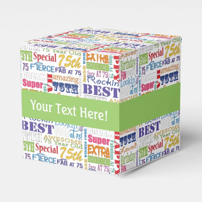 Unique And Special 75th Birthday Party Gifts Favor Boxes (Front Side)