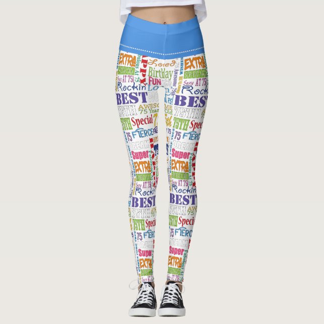 Unique And Special 75th Birthday Party Gifts Leggings (Front)