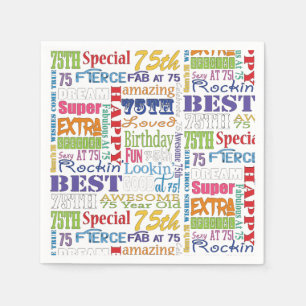 Unique And Special 75th Birthday Party Gifts Paper Napkins
