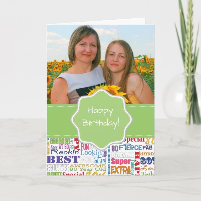 Unique And Special 80th Birthday Party Gifts Card (Front)