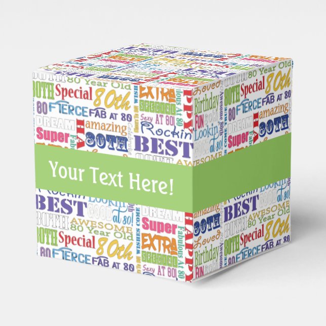 Unique And Special 80th Birthday Party Gifts Favor Boxes (Front Side)