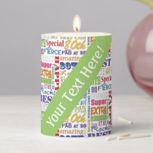 Unique And Special 80th Birthday Party Gifts Pillar Candle