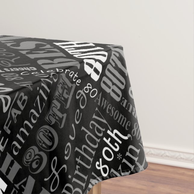Unique And Special 80th Birthday Party Gifts Tablecloth (In Situ)