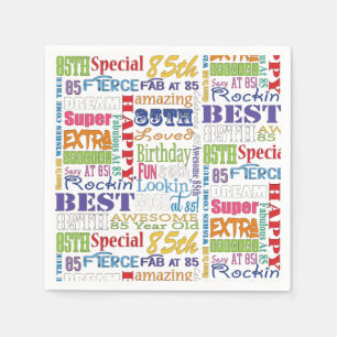 Unique And Special 85th Birthday Party Gifts Napkins