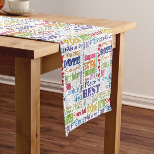 Unique And Special 90th Birthday Party Gifts Short Table Runner