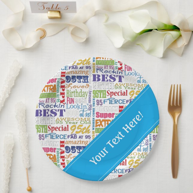 Unique And Special 95th Birthday Party Gifts Paper Plates (Wedding)